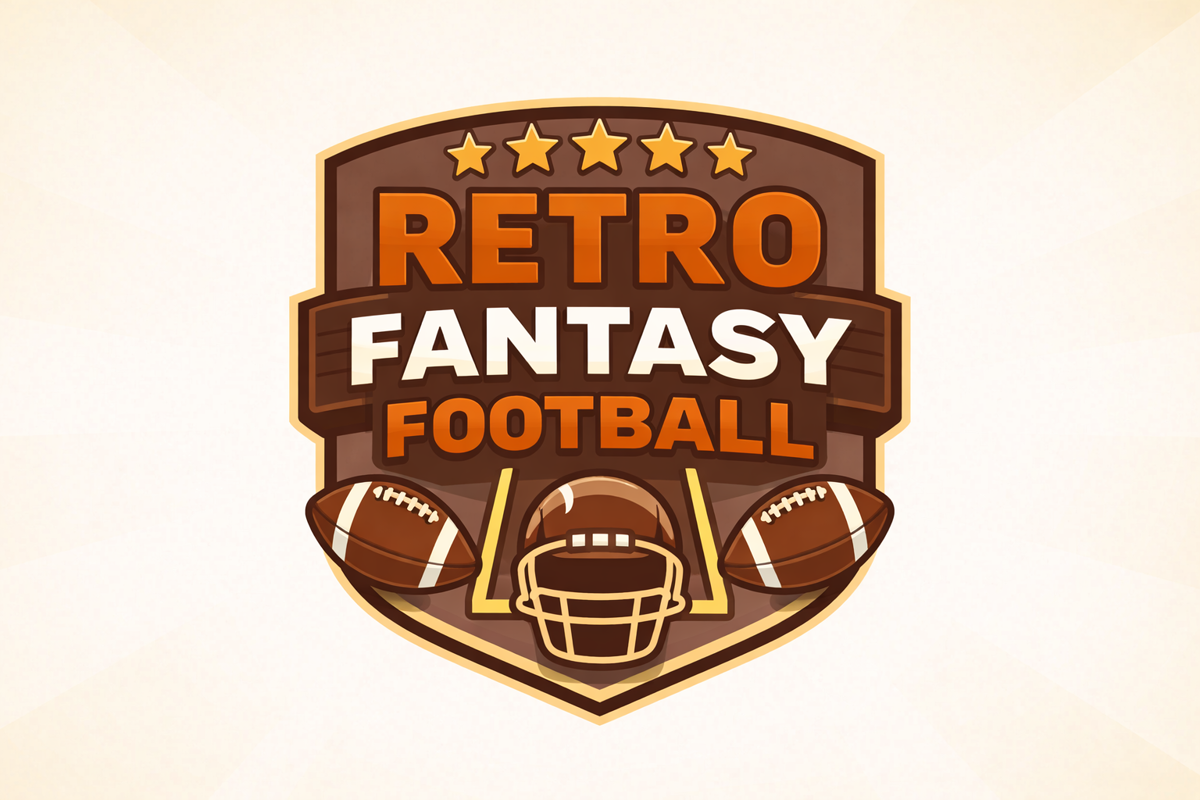 RetroFantasy badge logo on a warm neutral background